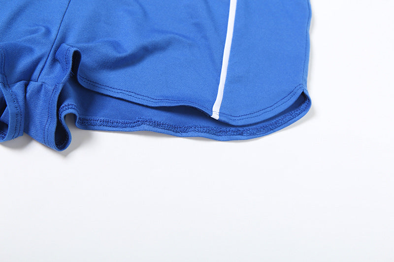 Women Summer Casual Style Long Sleeve Top and Shorts Two-piece Set 17