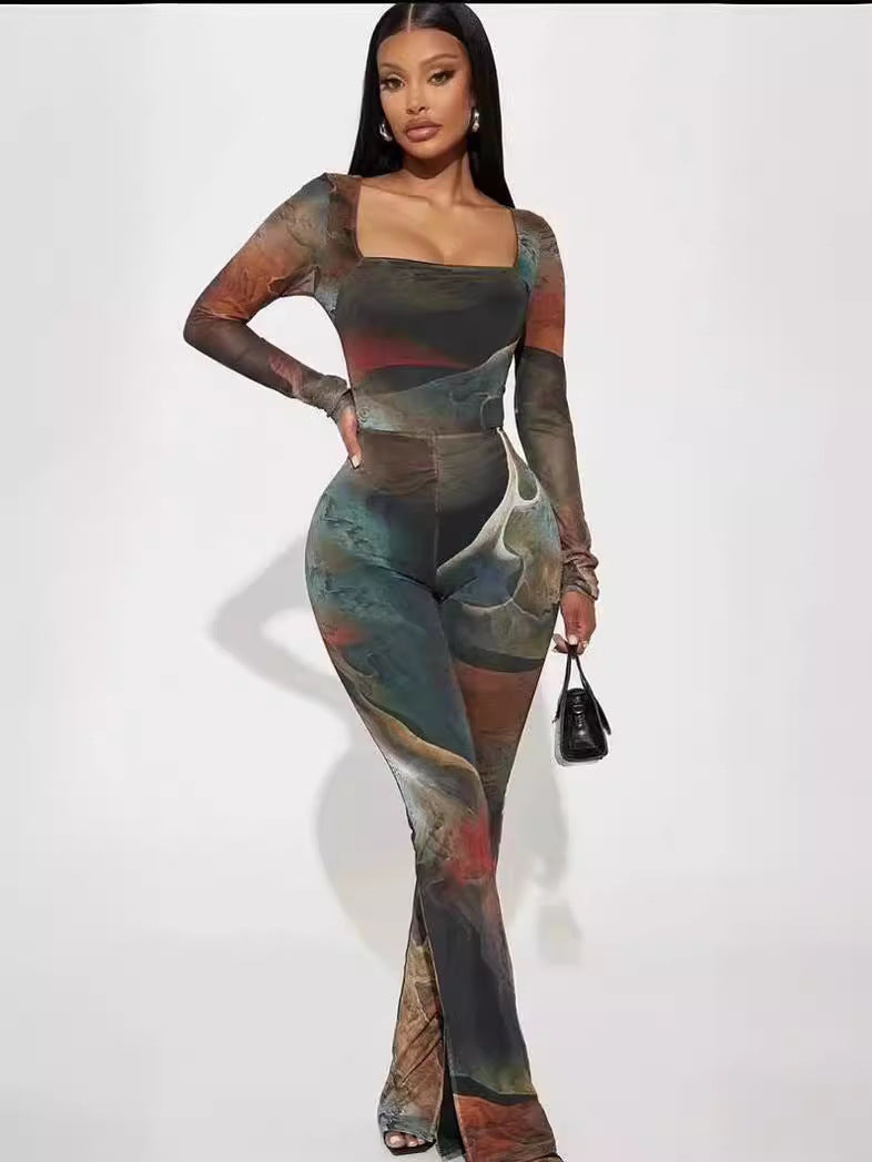 Women Sexy Mesh Jumpsuit 6