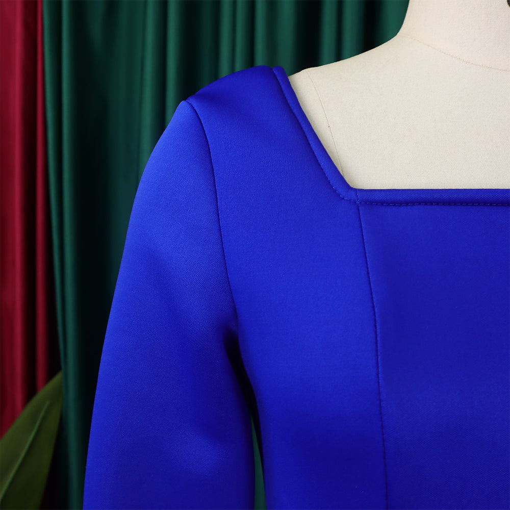 Winter Chic Elegant Fur Decorated Long Sleeve A-Line African Party Dress 29