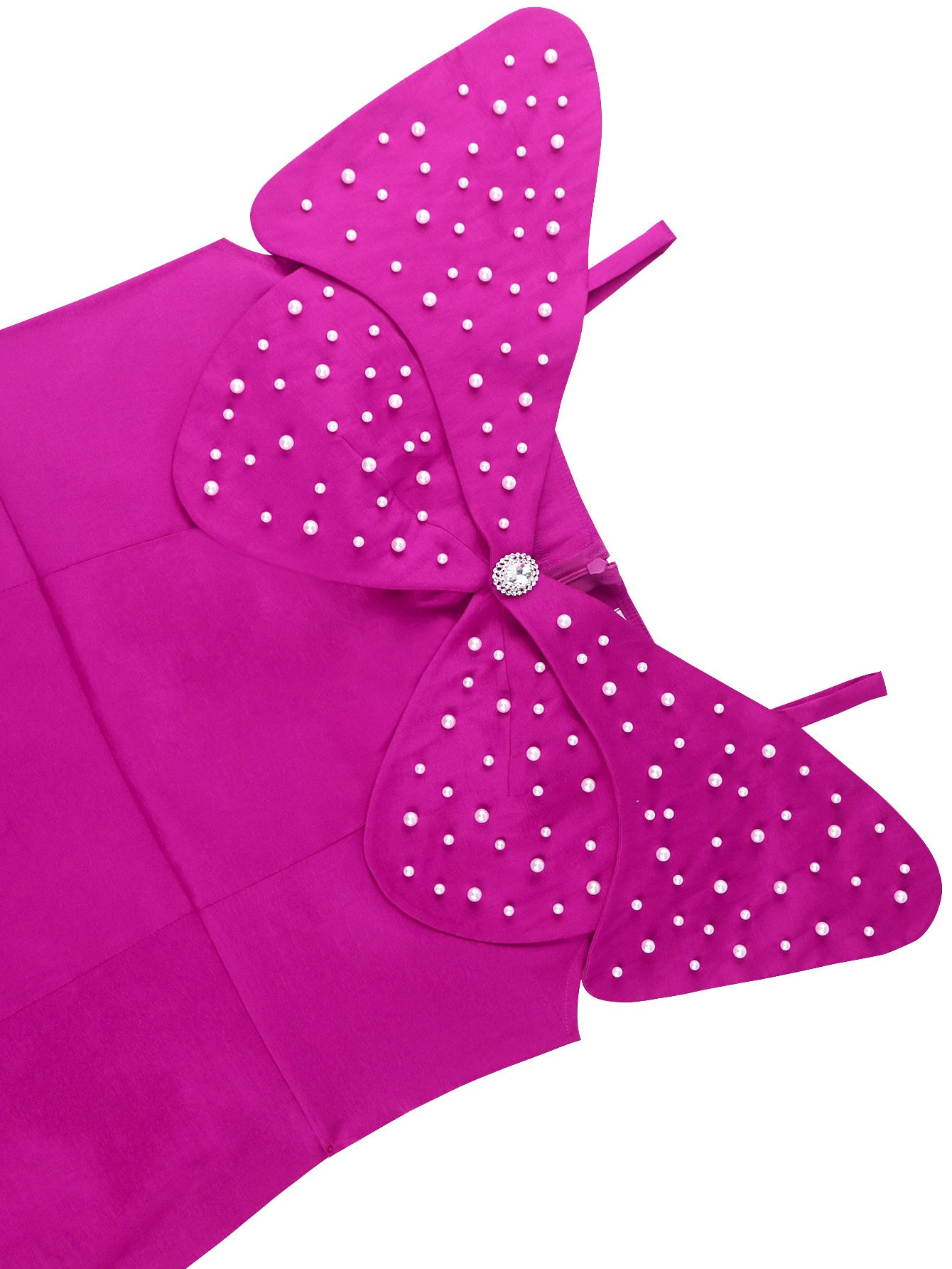 Women Sexy Bow Beaded Suspender Dress 7