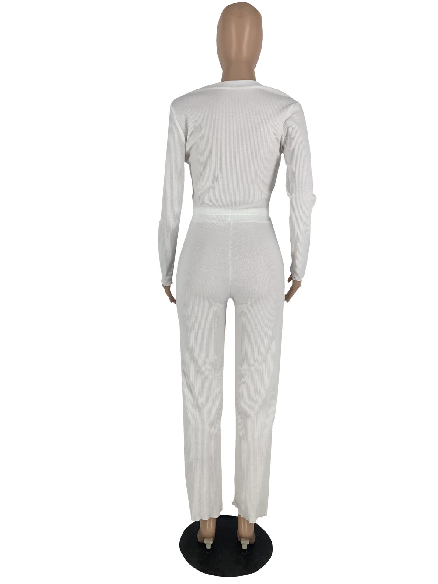 Women Casual V-neck Top and Pant two-piece set 9