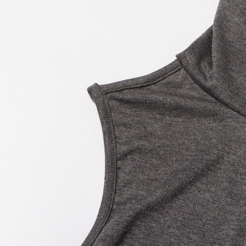 Chic Elegant Spring Stand Collar Sleeveless Comfortable Pleated Dress 9