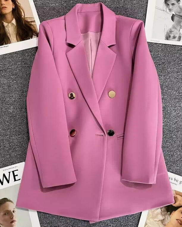 Women Solid Long Sleeve Blazer Jacket 14
