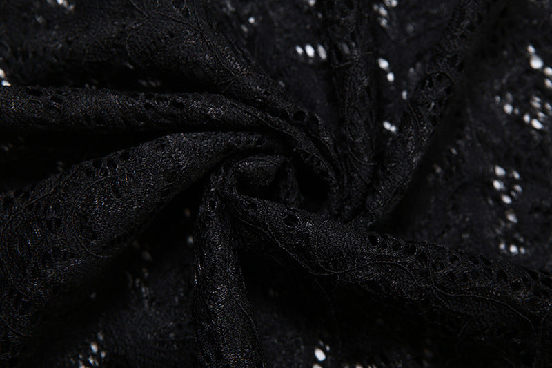 Summer Women sexy hollow strap top and solid lace skirt two-piece suit 17