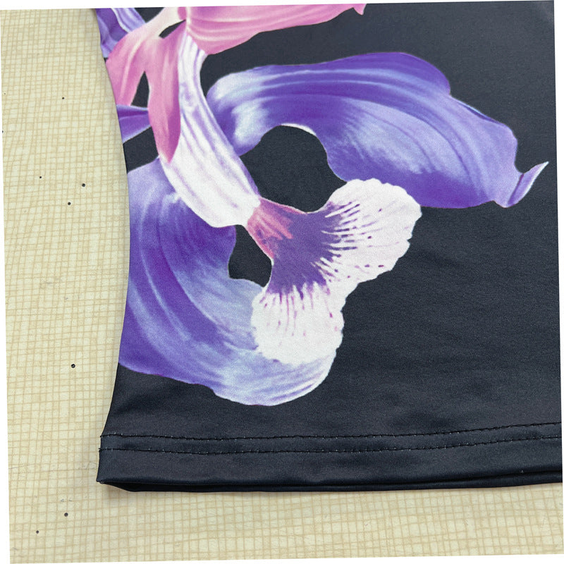 Women summer short-sleeved printed Top and Skirt two-piece set 13