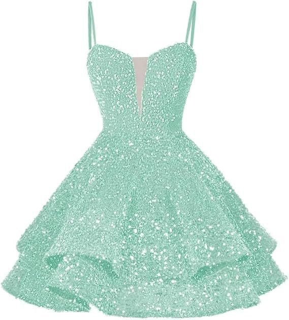 Women Sequined Strapless Sexy Prom Dress 13