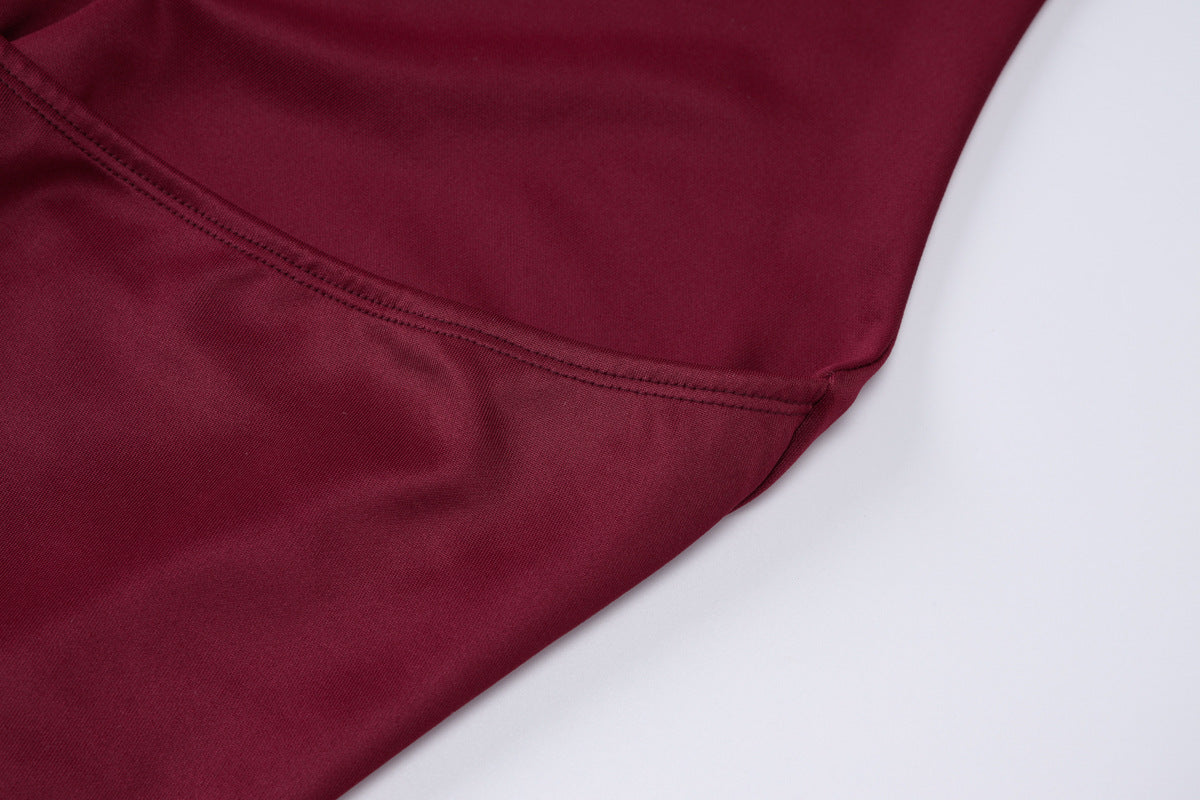 Women Sexy Summer Solid Sleeveless V Neck Halter Neck Dress 18