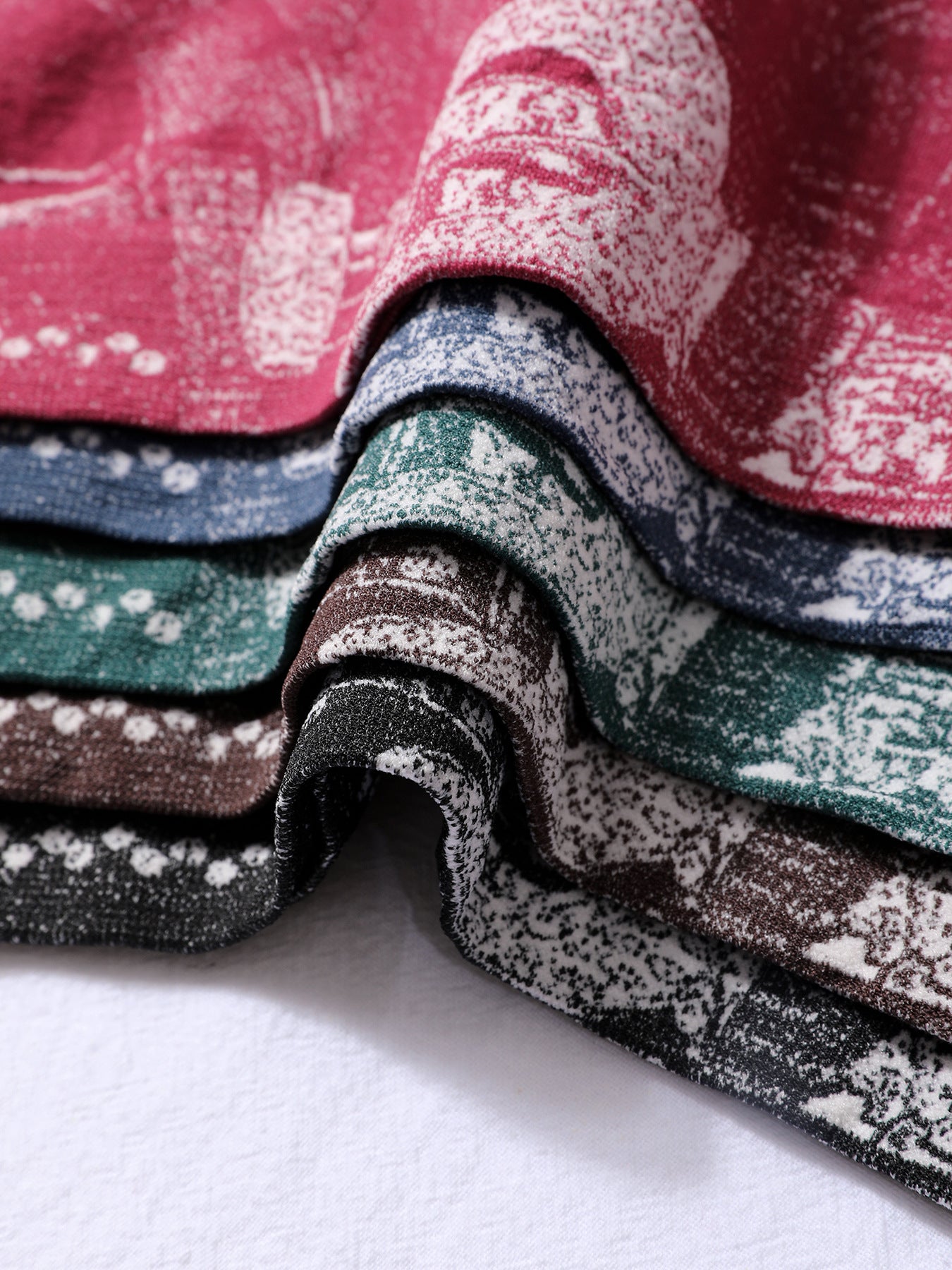 Seamless Simulated Denim Pattern Print Outdoor Wear High Stretch Mid-Rise Women's Square Leg Shorts 12