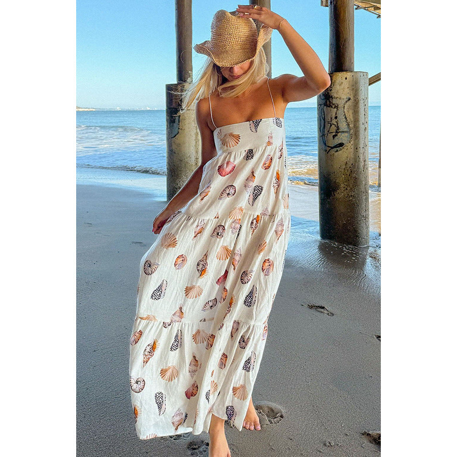 Women Suspender Print Loose Holidays Dress