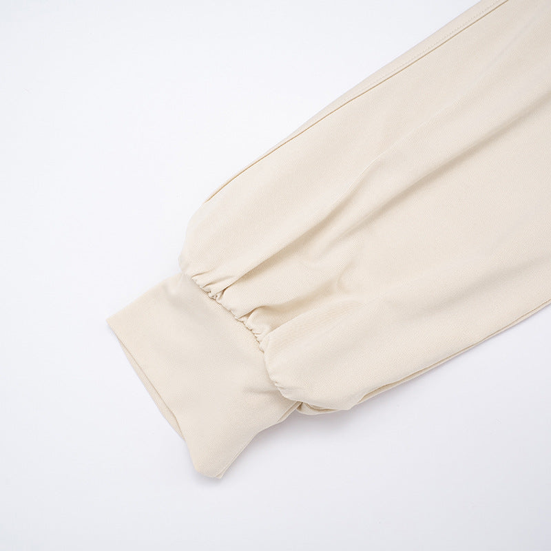 Women's Autumn Solid Color Sexy Draped Neck Halter Neck Hollow Out Long Sleeve Bodycon Short Dress 13