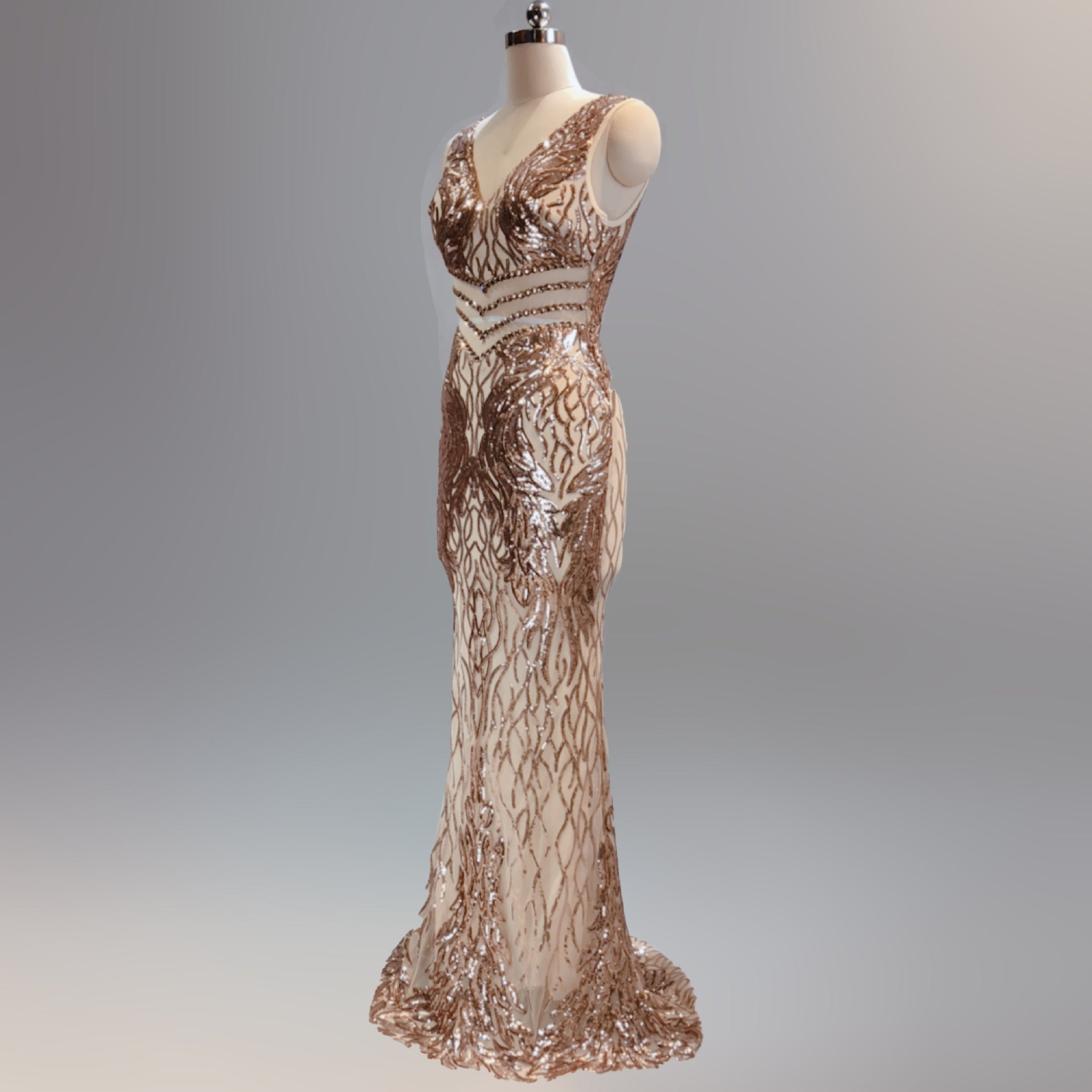 Sequin Slim Deep V Flower Women's Party Evening Dress 33