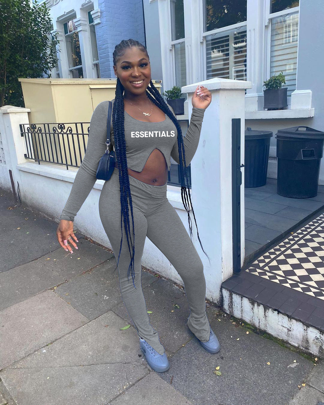 Women Letter Printed Long Sleeve Top and Pant Two-piece Set 5