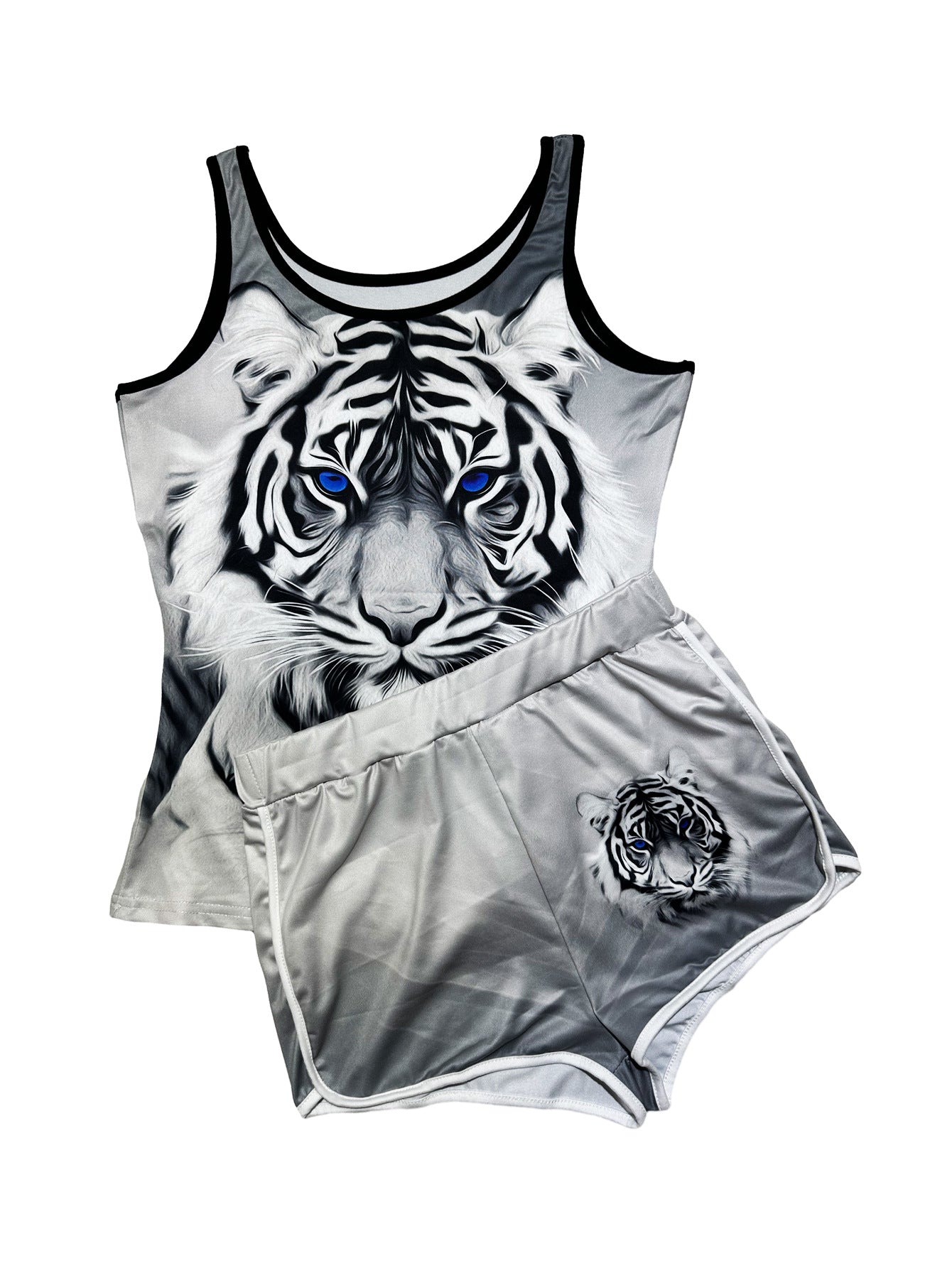 Women's clothing sexy tight fitting print vest shorts two-piece set 14