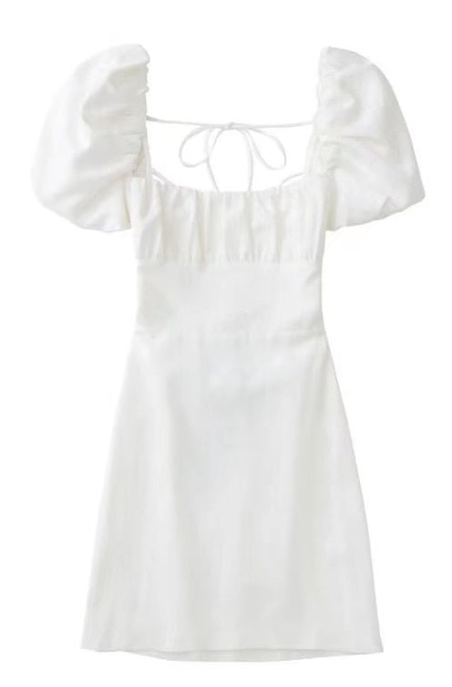 Women Square Neck Short Sleeve Dress