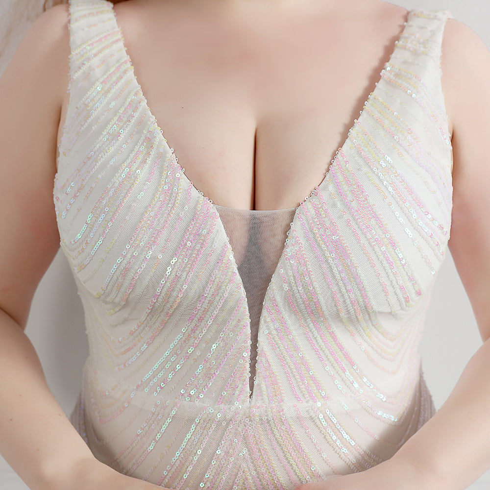 Plus Size Women Sequined Formal Party Maxi Mermaid Dress 18