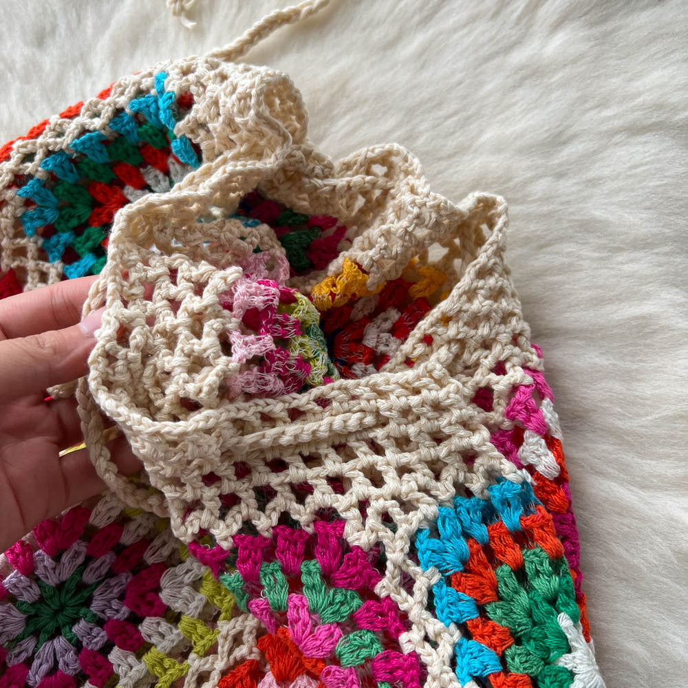 Women Summer Crochet Flower Suspender Top and Wide Leg Pants Retro Two-piece Set 14