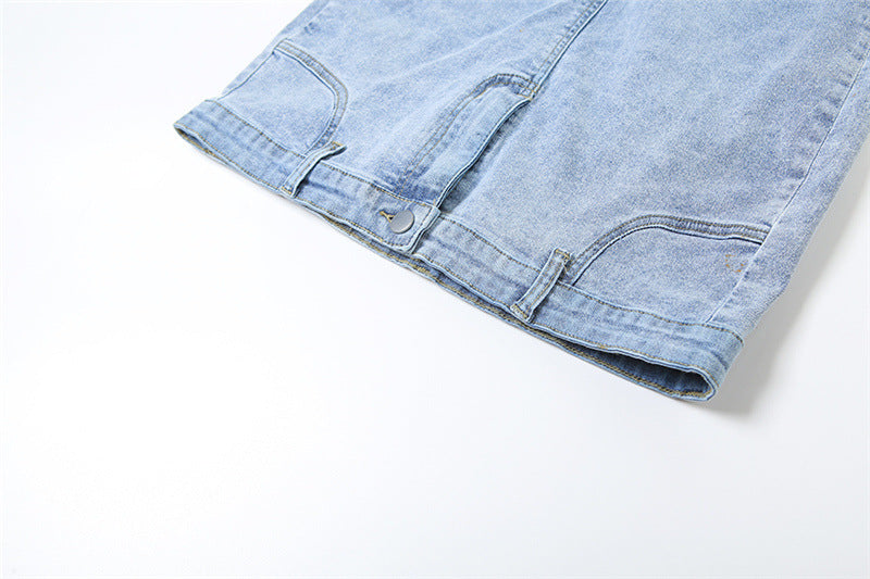 Summer Women Denim Strapless Slim Waist Slim Fit Sexy Bodycon Dress 15