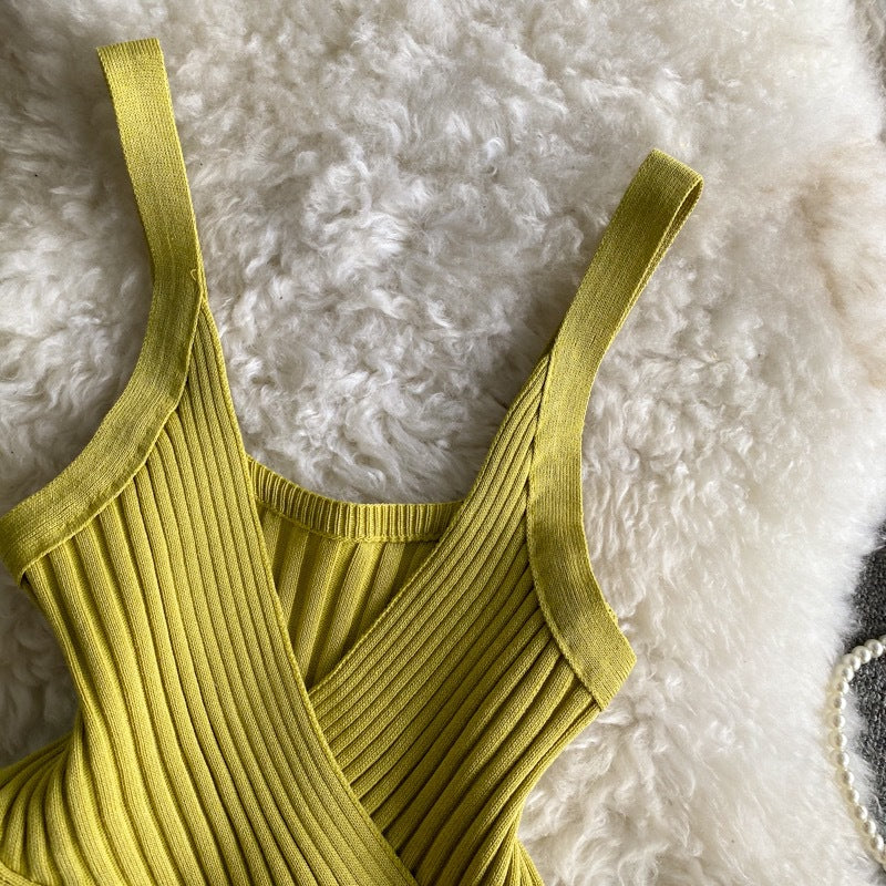 Women Vintage V-Neck Basics Solid Backless Top 20