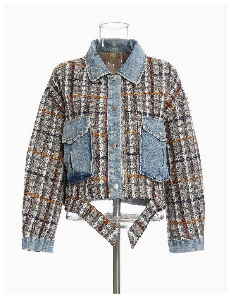Autumn Retro Denim Patchwork Fashion Jacket 3