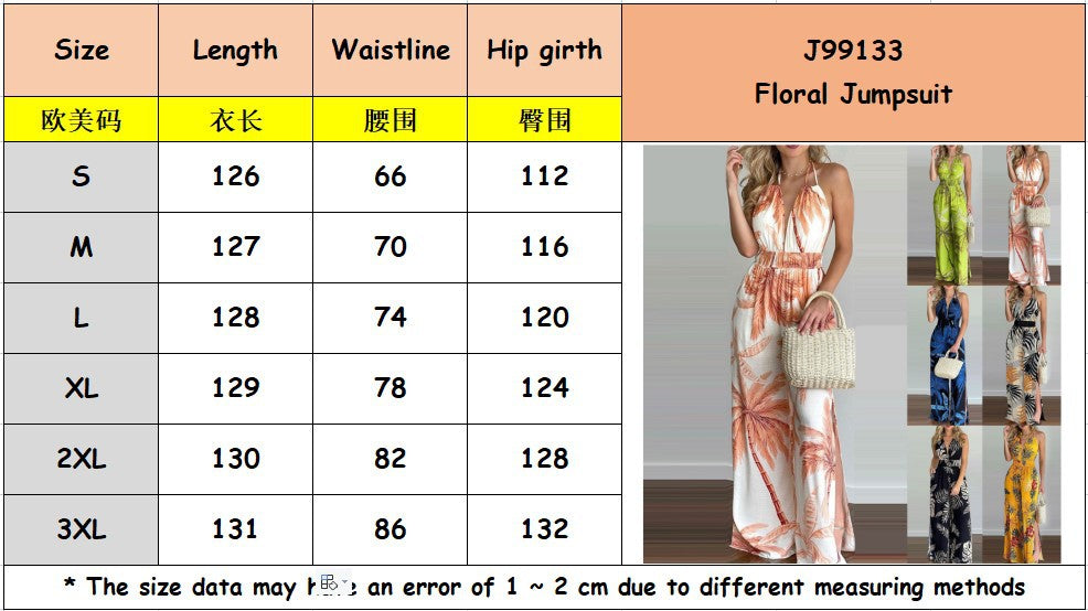 Women Elegant Print Sleevless Jumpsuit 16