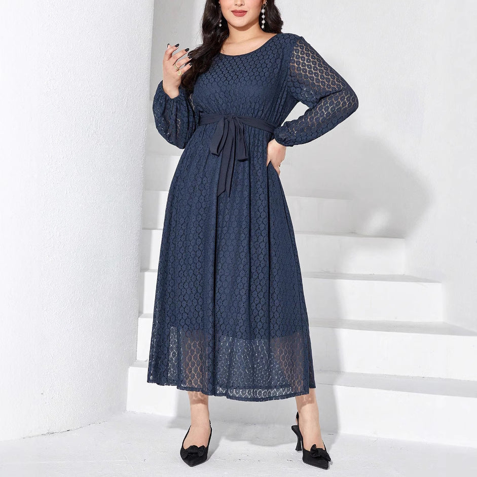 Women Spring Solid lace dress 4