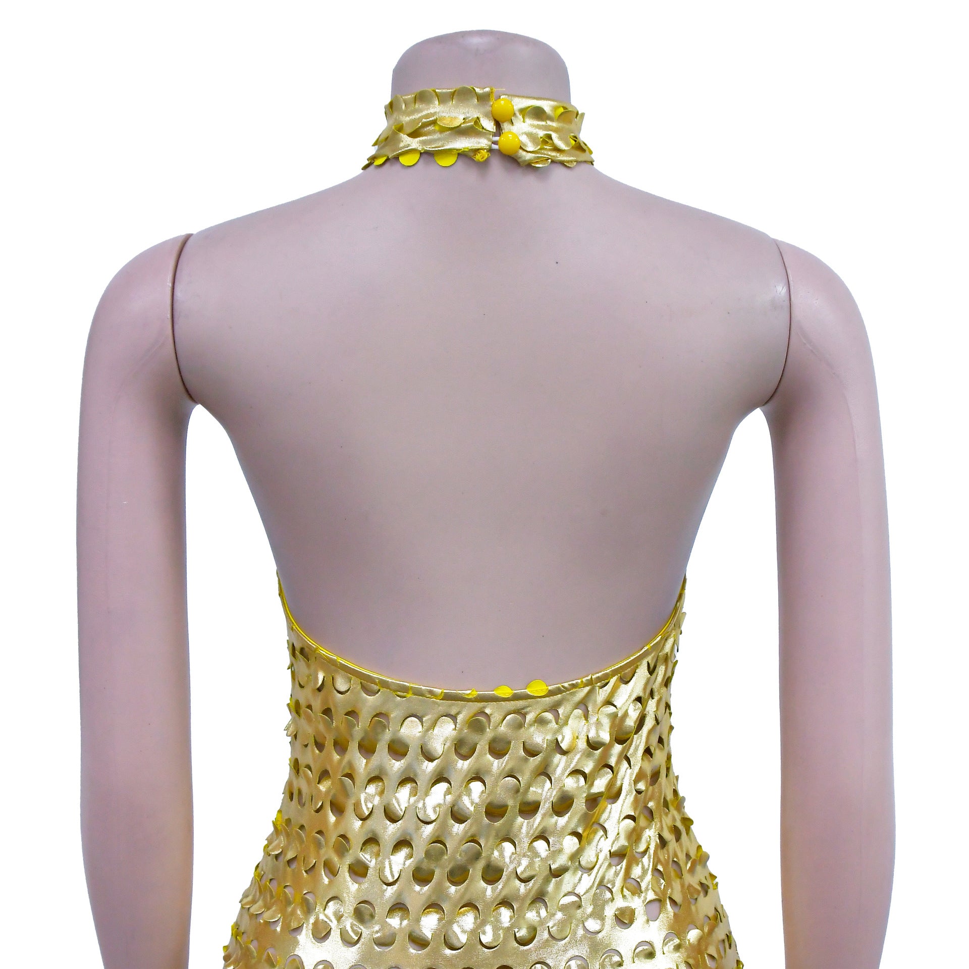 Fashion Women's Solid Color Sleeveless Low Back Halter Neck club Dress 23