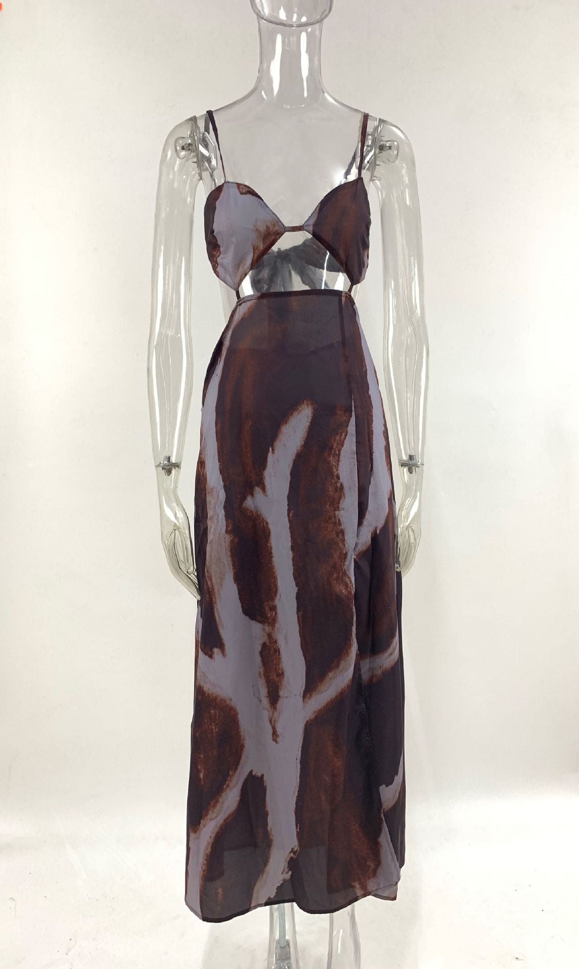 Women's Spring & Summer Fashion Tie-Dye Sexy Frontless Strap Sleeveless Maxi Dress For Holidays 9