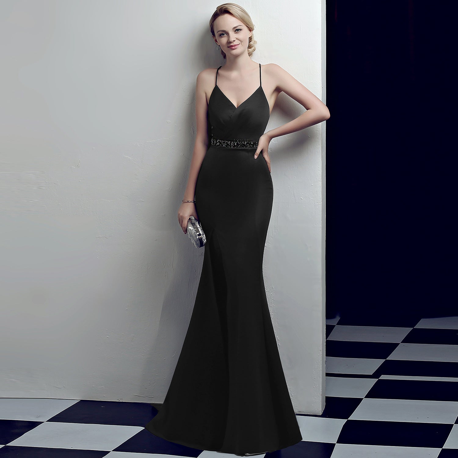 Trailing sexy slim evening dress Slim Fit Bodycon annual meeting host party club evening dress 6