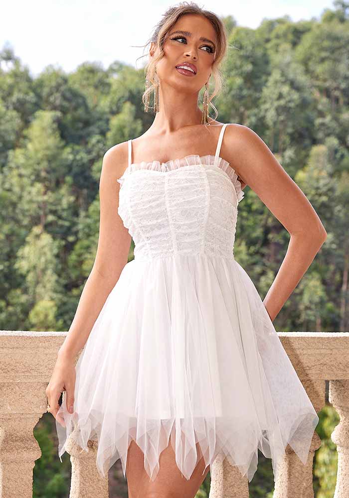 Women Strapless Mesh Dress