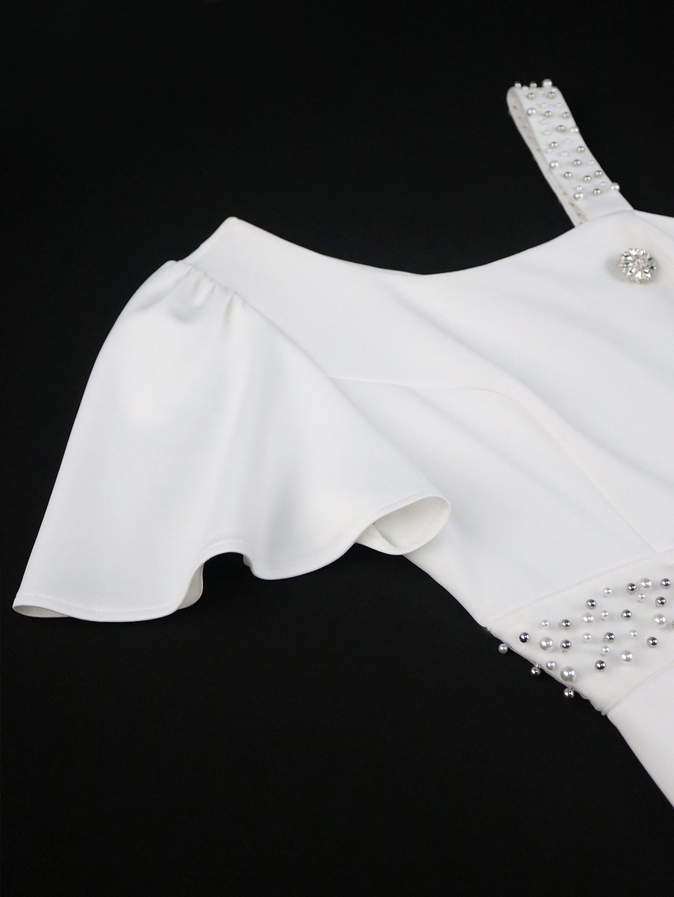 One-Shoulder Beaded Party Dress Chic Formal Bodycon Maxi Gown 8