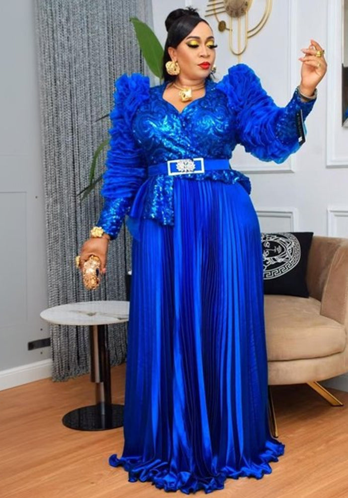 Plus Size Women Beaded Sequin Formal Party Dress