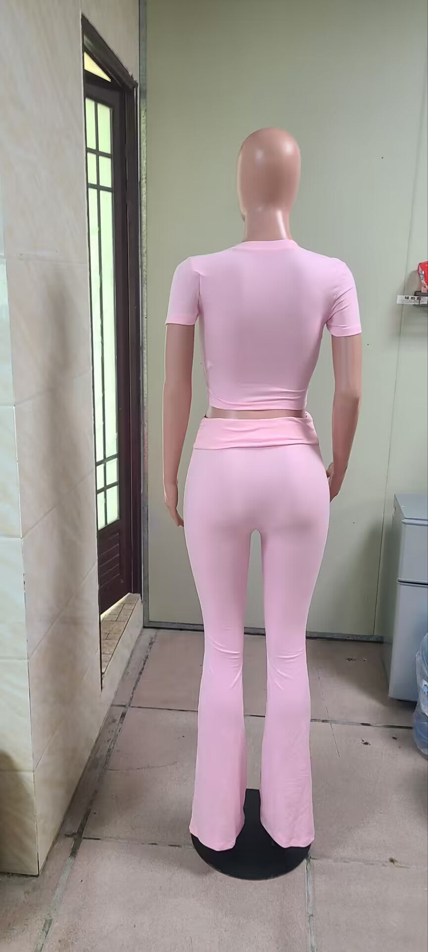 Printed Short-Sleeved Two Piece Trousers Set Sexy Women's Clothing 3