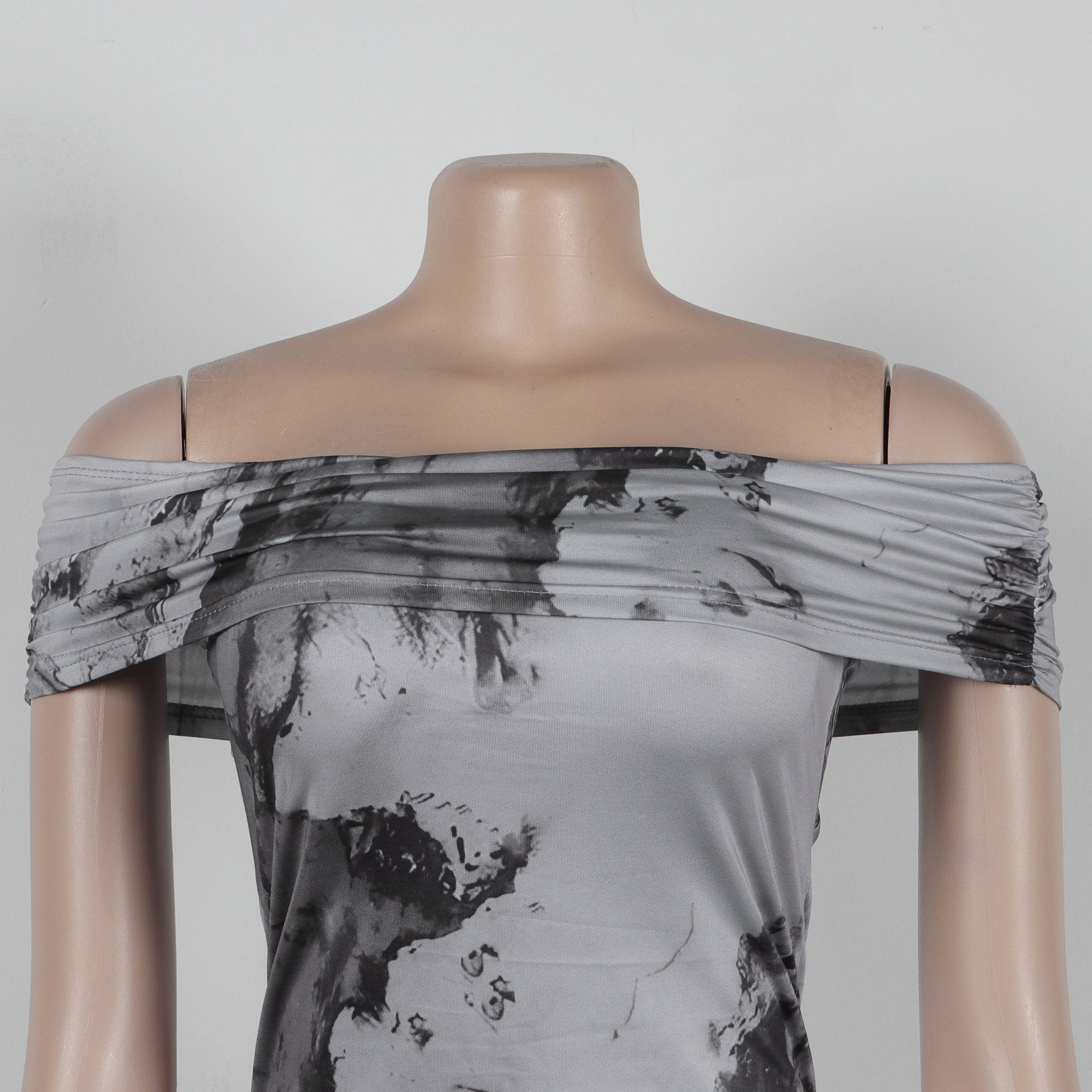 Sexy Off Shoulder Printed Bodycon Dress 16