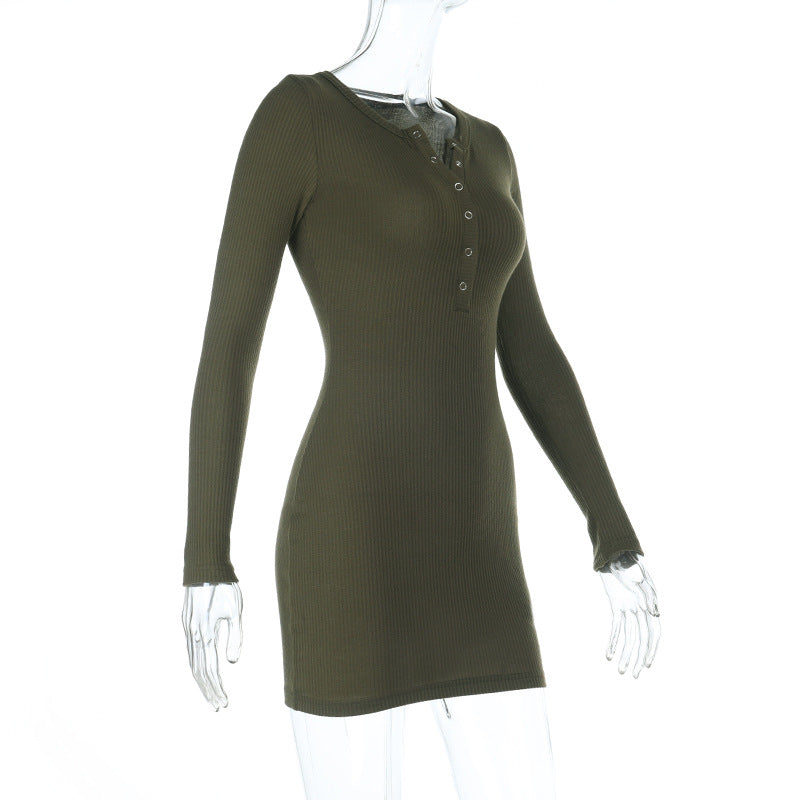 Women Casual Long-Sleeved Bodycon Dress 6