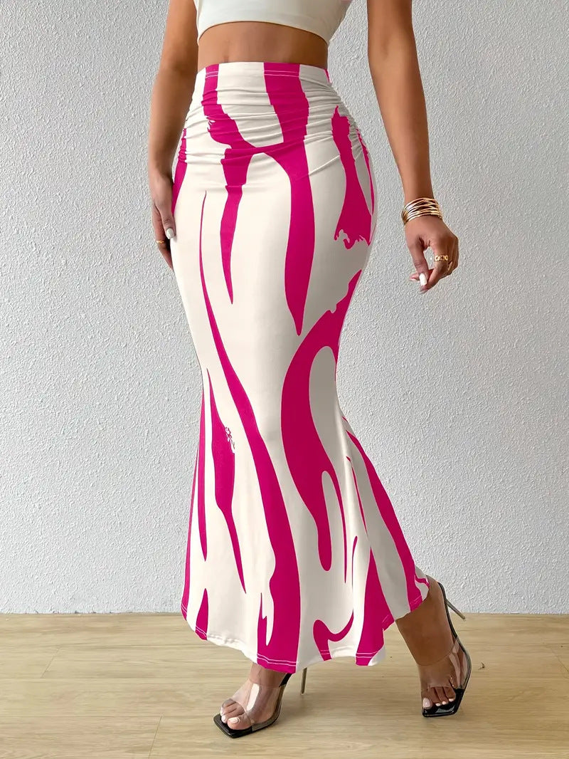 Women Zebra Printed Fishtail Skirt 4