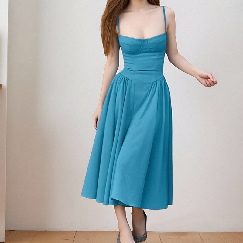 Women Spring Elegant French Retro Strap Dress 18