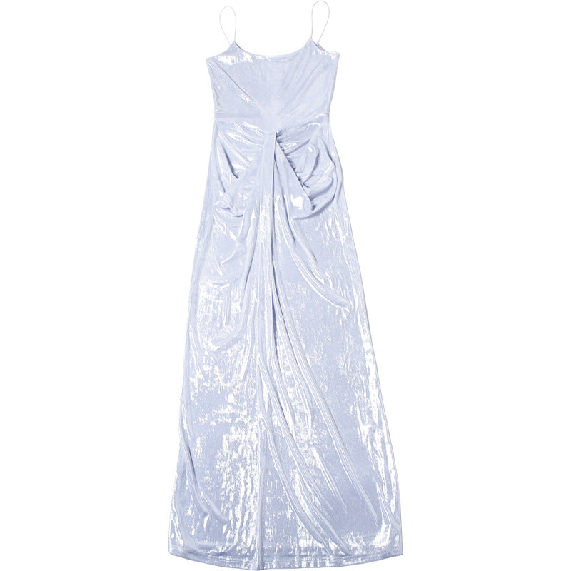 Women Sexy Pleated Knot Strap Dress 9