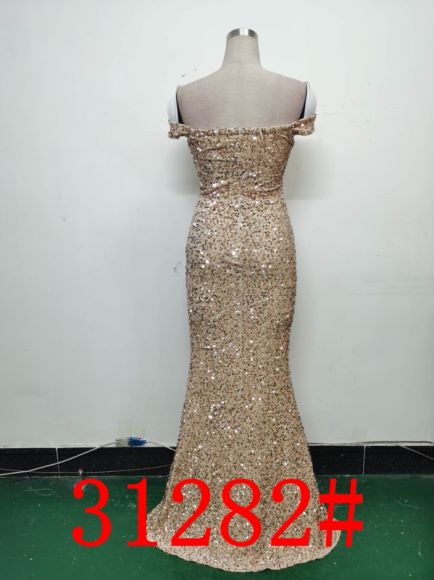 Women Sequins Formal Party Off Shoulder Evening Dress 18