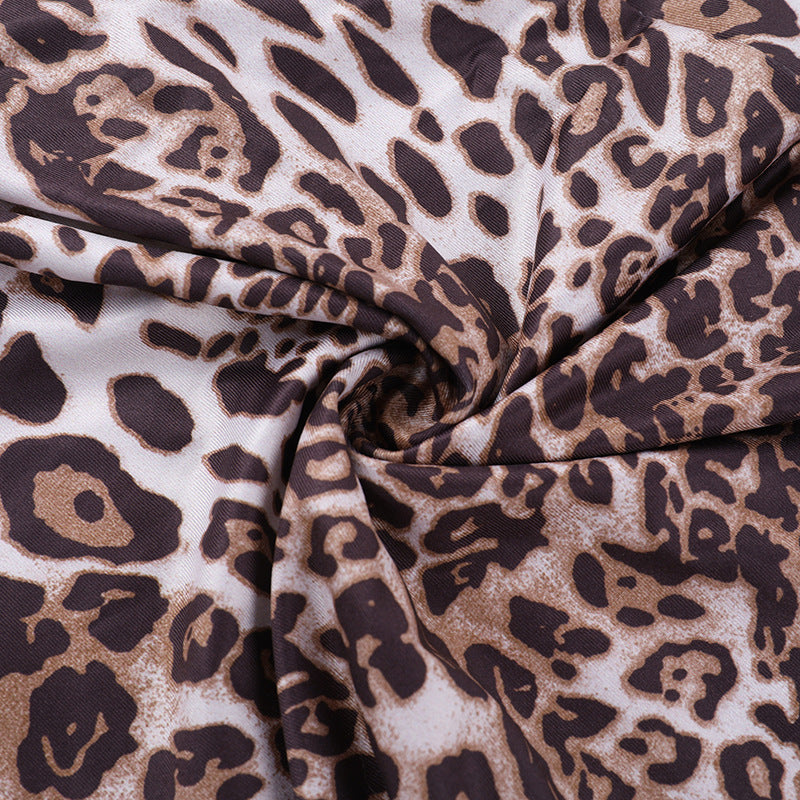 Summer Leopard Slit Strap Women's Dress 16