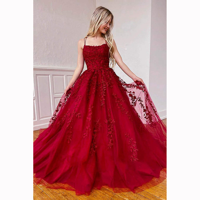 Evening dress overseas warehouse lace Low Back sexy dinner graduation party bridesmaid dress（Processing time need 3-6 days） 11