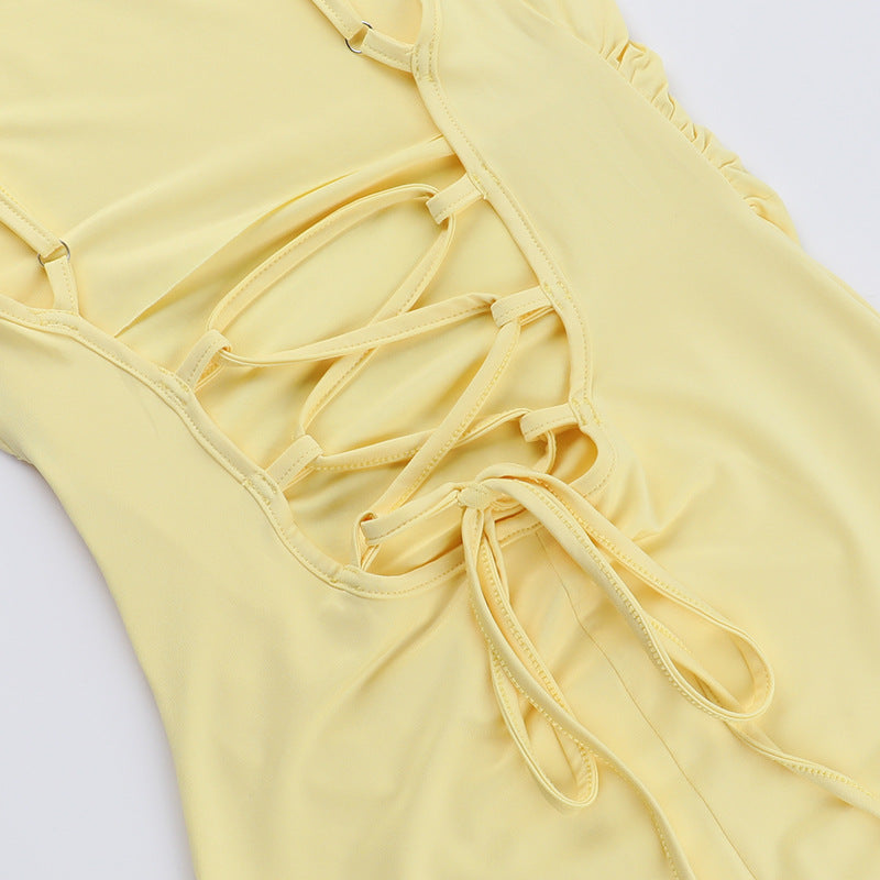 Women Summer Sexy Strappy Backless Lace-Up Dress 18