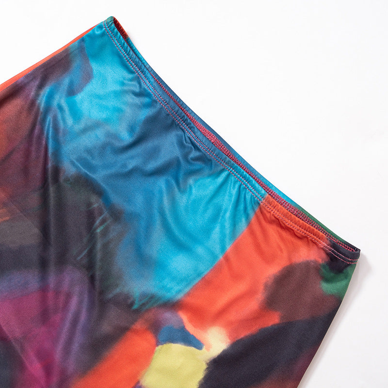 Women's Summer Casual Painted Print Slim Bodycon Maxi Skirt 13