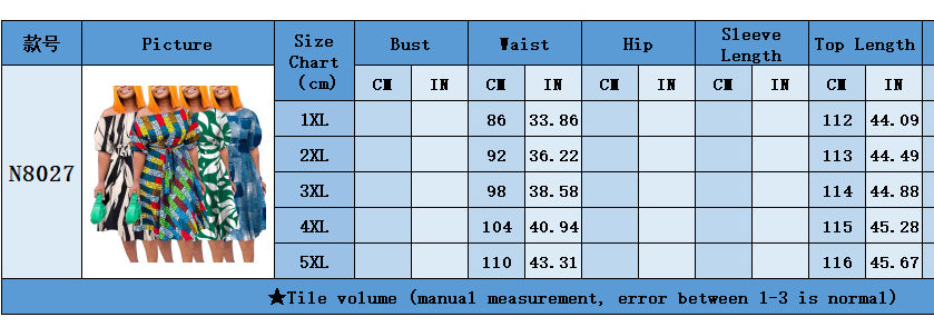 Women's Spring Summer Style Fashion Chic Belt African Plus Size A-Line Dress 15