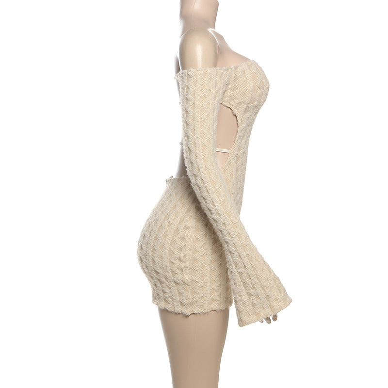 Spring Fashion Sexy Off Shoulder Slim Low Back Bodycon Women's Dress 10