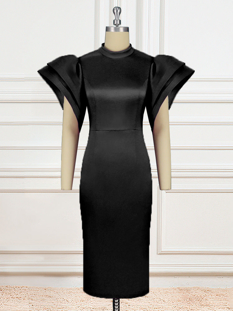 Women Style Bell Bottom Sleeve Backless Formal Party Dress 7