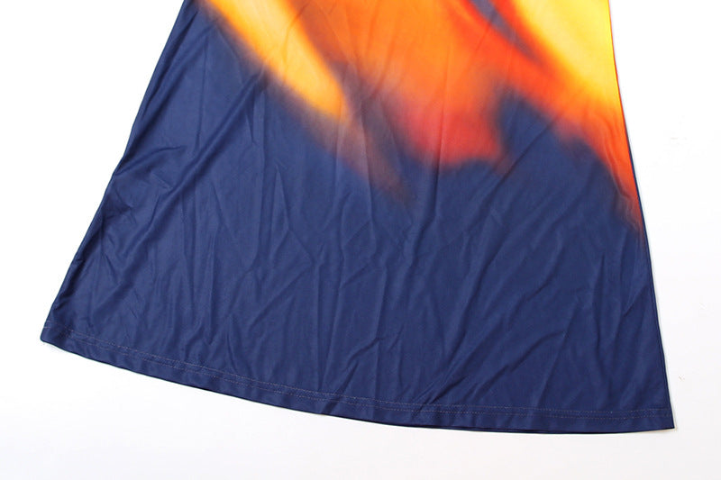 Summer Street Style Print Sleeveless Halter Neck Crop Top & Skirt Set 18