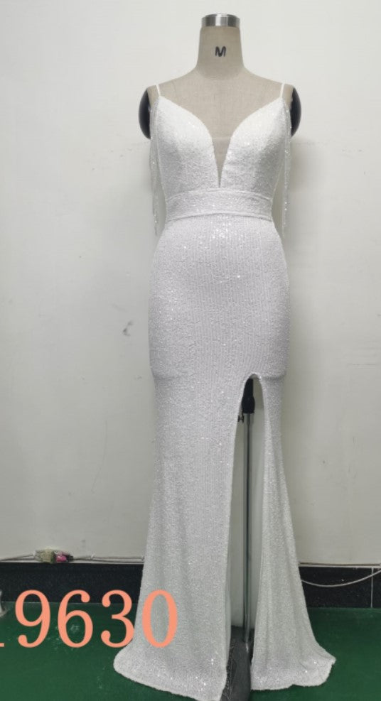 Sequin Beaded Sling Party Sequin Dress Long Formal Party Slim Evening Dress 20