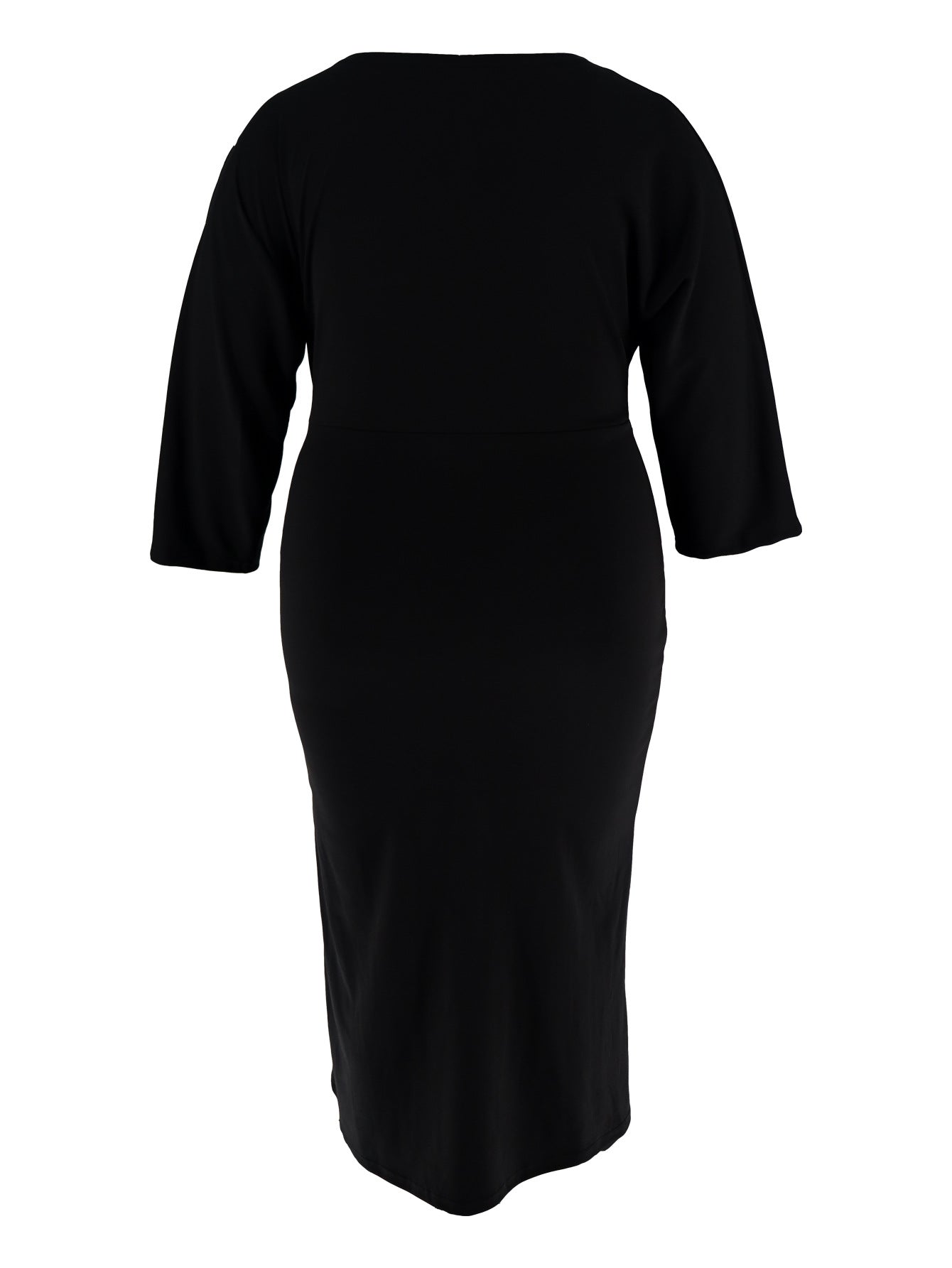 Women Sexy Mid-Long Sleeve V-Neck Lace Solid Irregular Bodycon Dress