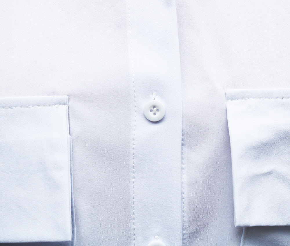 Spring Autumn Women's Fashion Solid Color Long Sleeve Chic Casual Shirt 19