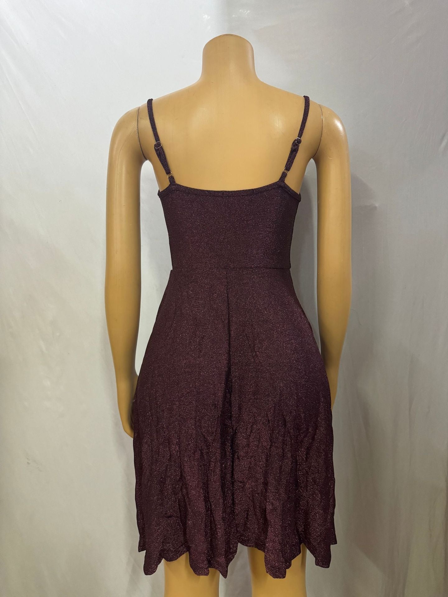 Women Solid Suspender Sexy Backless Dress 10